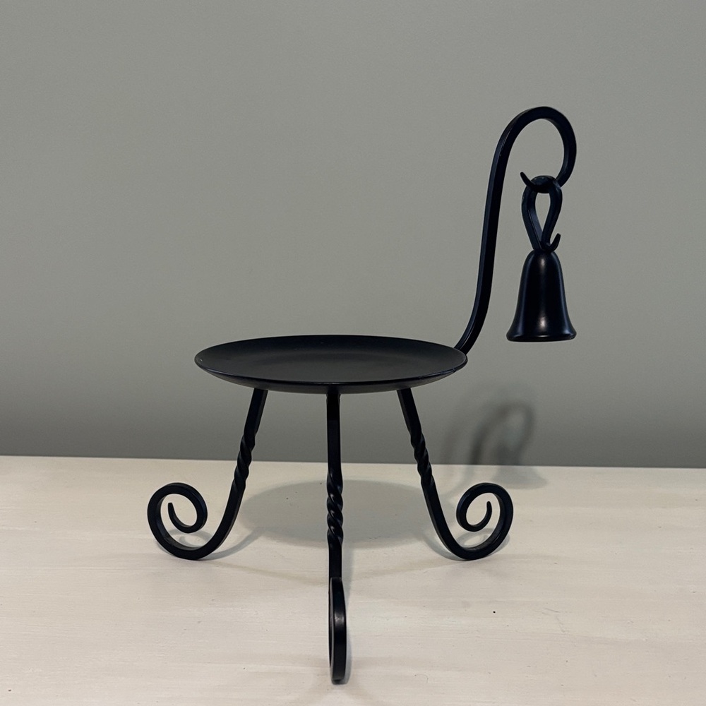 Partylite Barrington Candle Holder With Snuffer Black Metal Jar Candle Pillar
